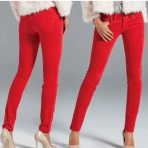 Cabi Skinny Jeans Women's Red Corduroy Straight Leg Pants Style #3136 Size 6 - Picture 3 of 8